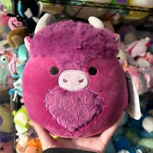 Dave the pink purple bison squishmallow NWT 7in